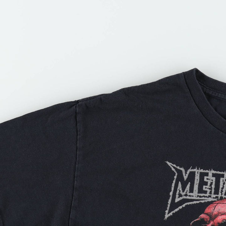 METALLICA Metallica Band T-shirt Band T Men's L size cotton black type Vintage Second Hand