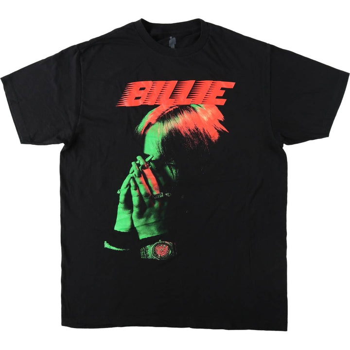 BILLIE EILISH Billie Eilish Band T-shirt Band T Men's L size cotton black type Vintage Second Hand