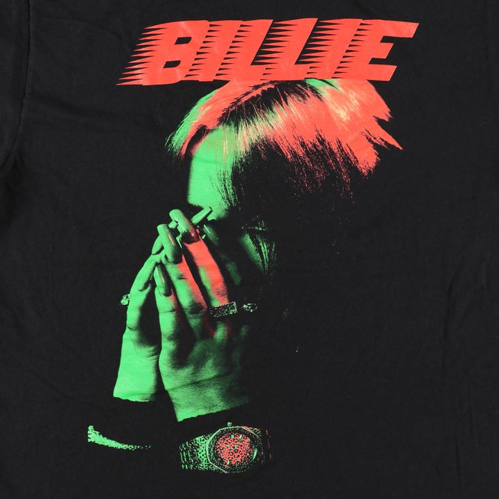 BILLIE EILISH Billie Eilish Band T-shirt Band T Men's L size cotton black type Vintage Second Hand