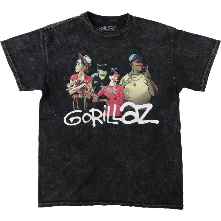 GORILLAZ Gorillaz band T-shirt, men's size M cotton black type Vintage Second Hand