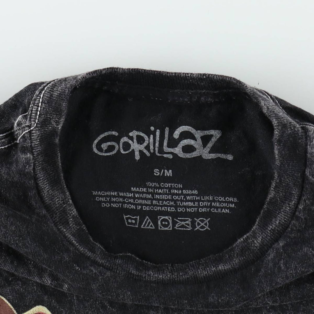 GORILLAZ Gorillaz band T-shirt, men's size M cotton black type Vintage Second Hand