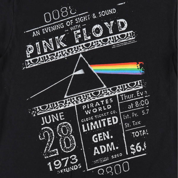 PINK FLOYD Pink Floyd Band T-shirt Band T Men's M size unclear black type Vintage Second Hand
