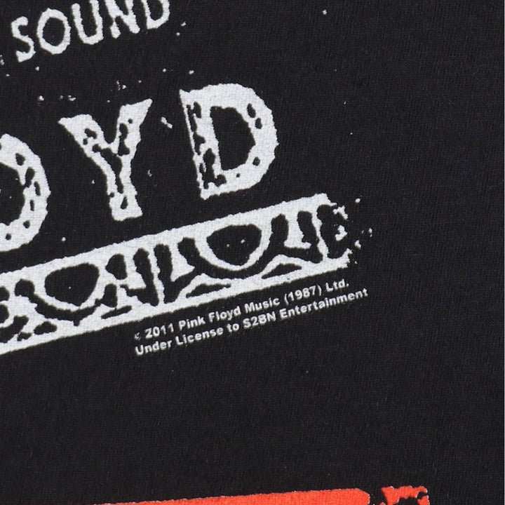 PINK FLOYD Pink Floyd Band T-shirt Band T Men's M size unclear black type Vintage Second Hand