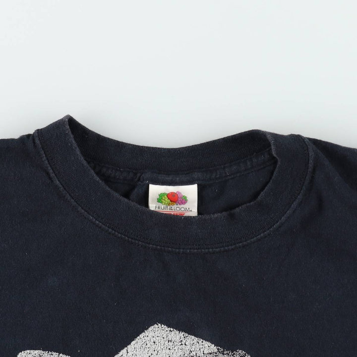 Fruit of the Loom Heavy Cotton Mac Miller Wrap T-Shirt (Men's Size L) cotton navy blue type Vintage Second Hand