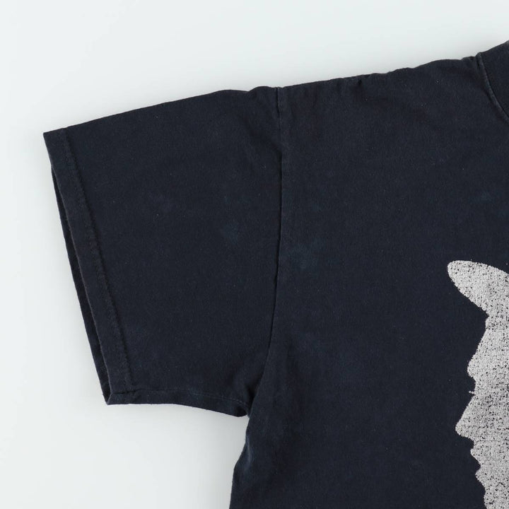 Fruit of the Loom Heavy Cotton Mac Miller Wrap T-Shirt (Men's Size L) cotton navy blue type Vintage Second Hand