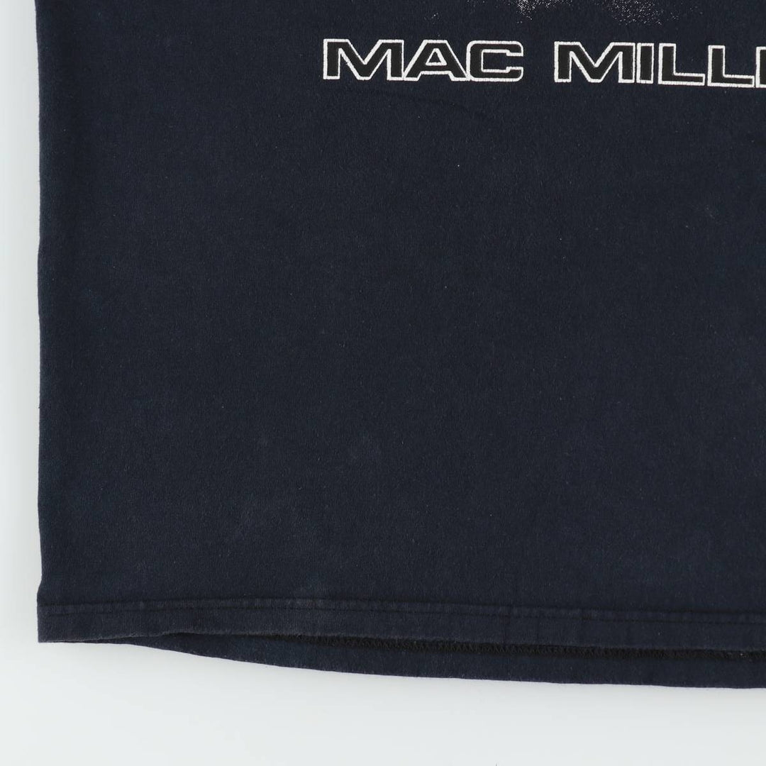 Fruit of the Loom Heavy Cotton Mac Miller Wrap T-Shirt (Men's Size L) cotton navy blue type Vintage Second Hand