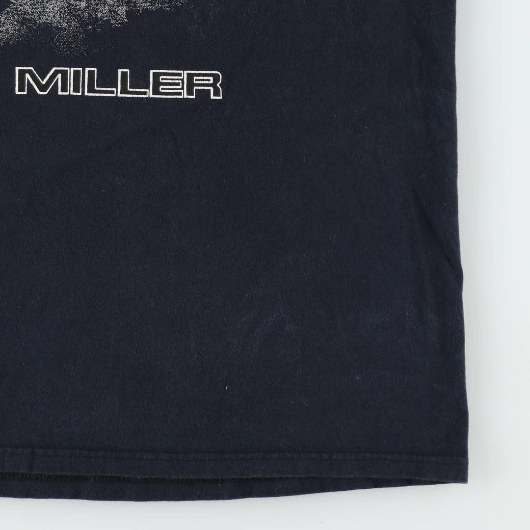 Fruit of the Loom Heavy Cotton Mac Miller Wrap T-Shirt (Men's Size L) cotton navy blue type Vintage Second Hand