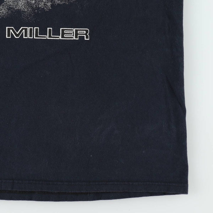 Fruit of the Loom Heavy Cotton Mac Miller Wrap T-Shirt (Men's Size L) cotton navy blue type Vintage Second Hand