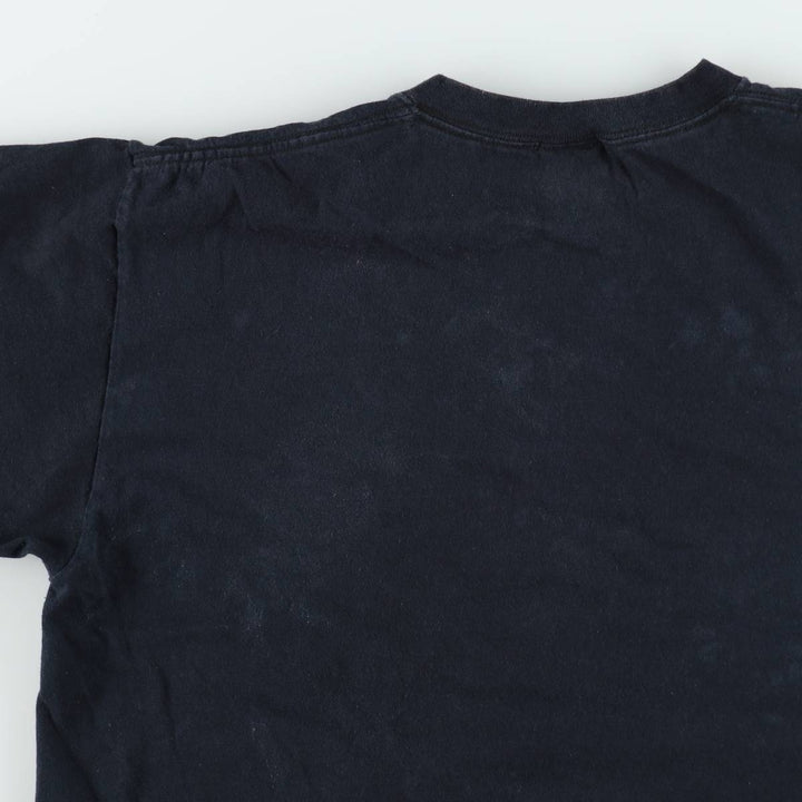 Fruit of the Loom Heavy Cotton Mac Miller Wrap T-Shirt (Men's Size L) cotton navy blue type Vintage Second Hand