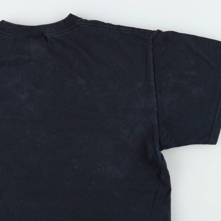 Fruit of the Loom Heavy Cotton Mac Miller Wrap T-Shirt (Men's Size L) cotton navy blue type Vintage Second Hand