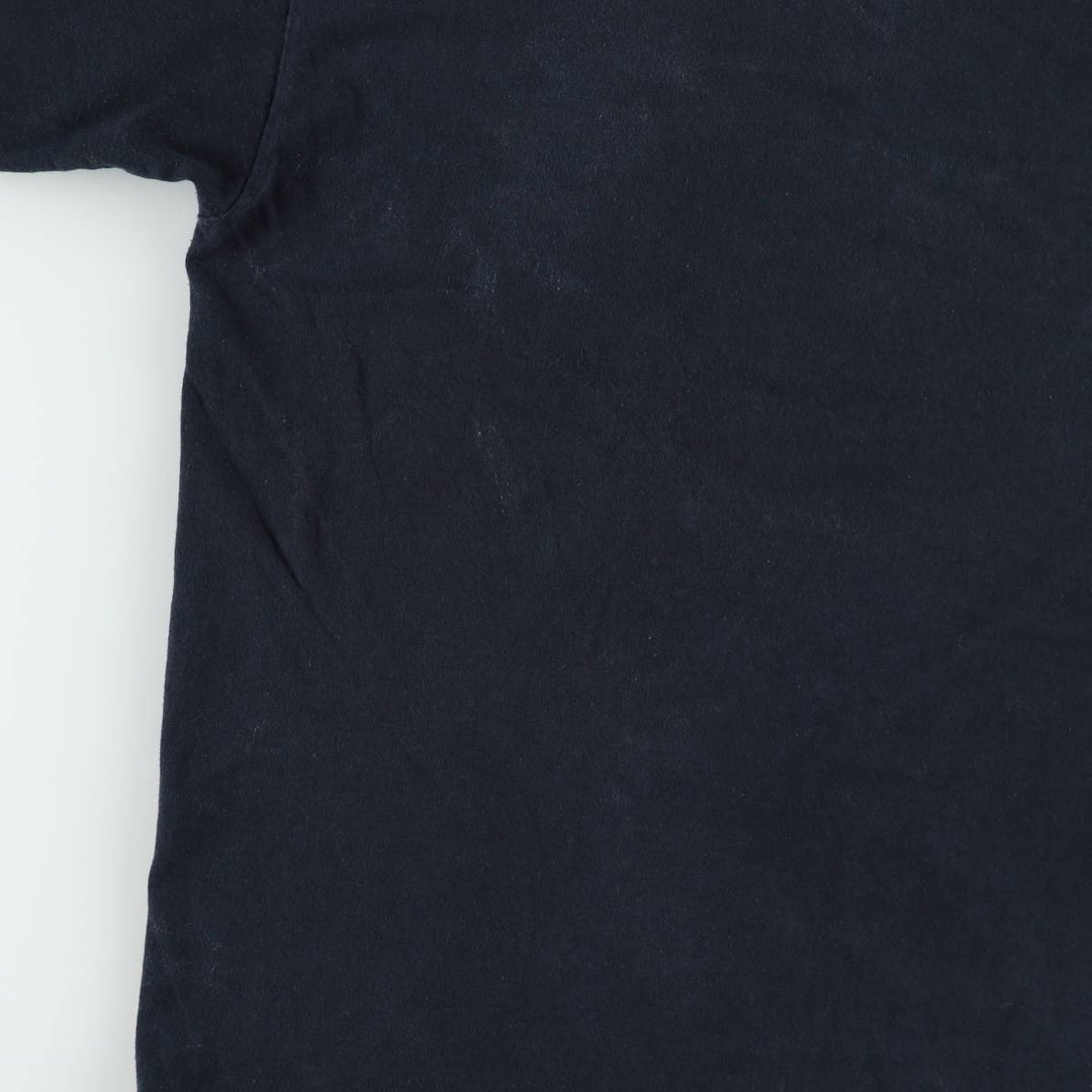 Fruit of the Loom Heavy Cotton Mac Miller Wrap T-Shirt (Men's Size L) cotton navy blue type Vintage Second Hand