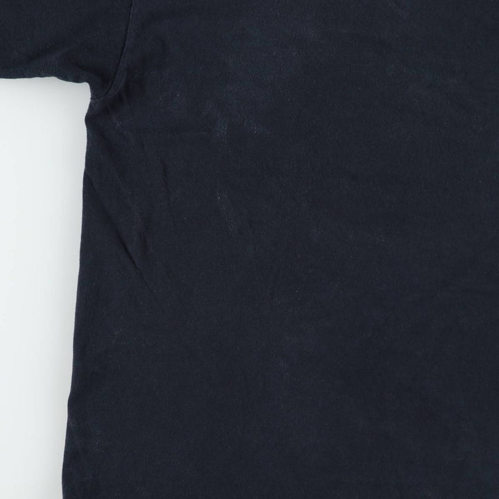 Fruit of the Loom Heavy Cotton Mac Miller Wrap T-Shirt (Men's Size L) cotton navy blue type Vintage Second Hand