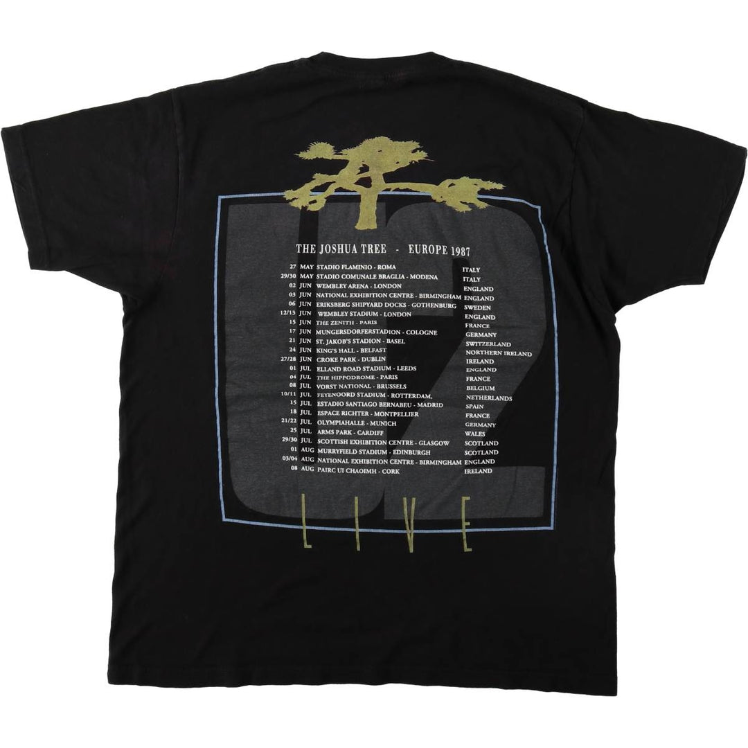 tultex The Joshua Tree Band T-shirt (Men's size L) cotton black type Vintage Second Hand