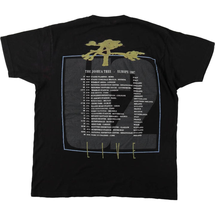 tultex The Joshua Tree Band T-shirt (Men's size L) cotton black type Vintage Second Hand