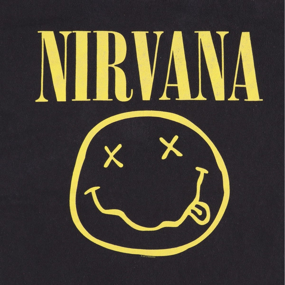 NIRVANA Nirvana Band T-shirt, Band T, Men's L size cotton black type Vintage Second Hand