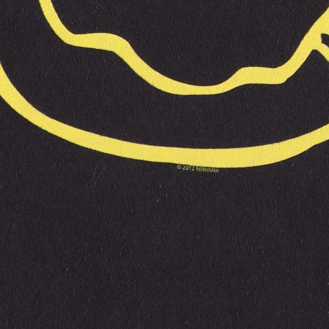 NIRVANA Nirvana Band T-shirt, Band T, Men's L size cotton black type Vintage Second Hand