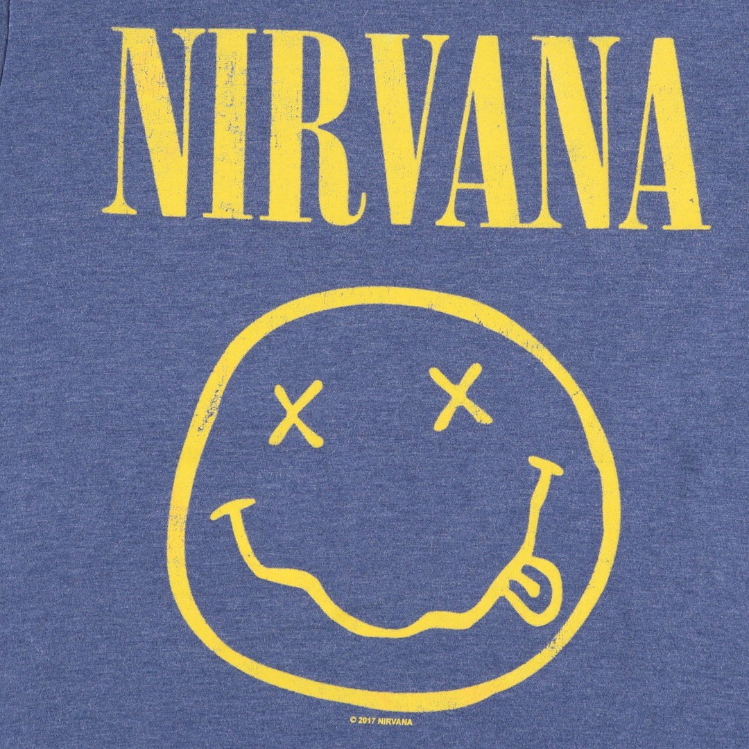 NIRVANA Nirvana Band T-shirt, Band T, Men's M size cotton blue type Vintage Second Hand