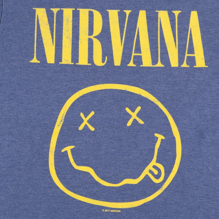 NIRVANA Nirvana Band T-shirt, Band T, Men's M size cotton blue type Vintage Second Hand