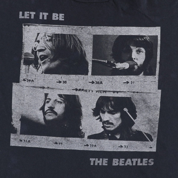THE BEATLES Band T-shirt, Men's L size cotton black type Vintage Second Hand