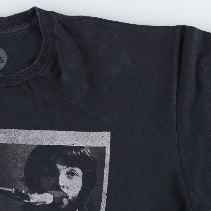 THE BEATLES Band T-shirt, Men's L size cotton black type Vintage Second Hand