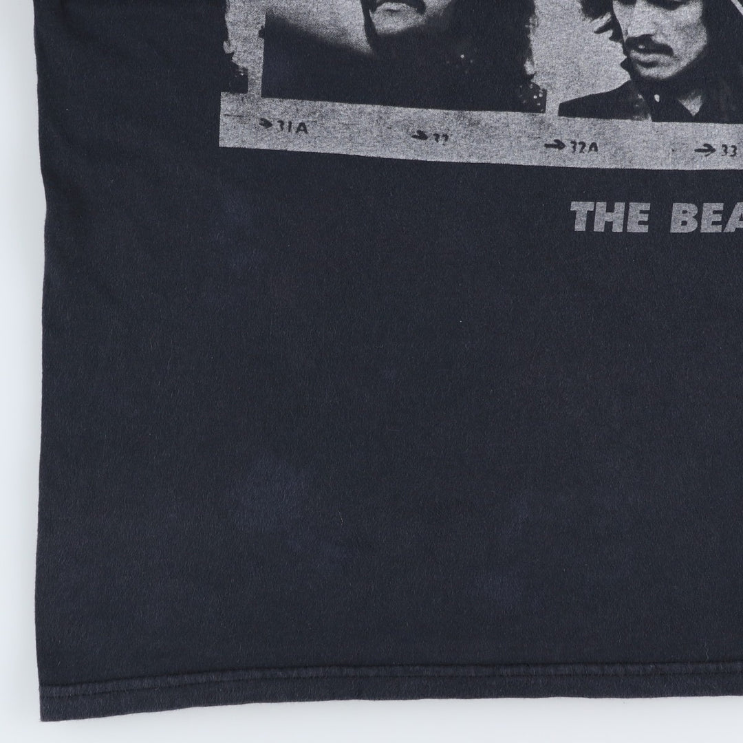 THE BEATLES Band T-shirt, Men's L size cotton black type Vintage Second Hand