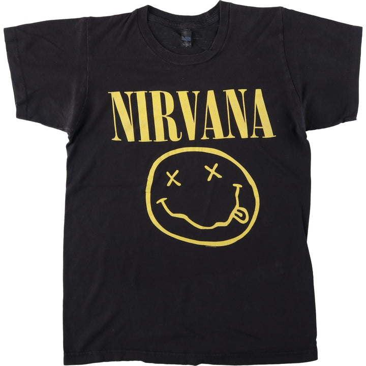 tultex NIRVANA band T-shirt, men's size S cotton black type Vintage Second Hand