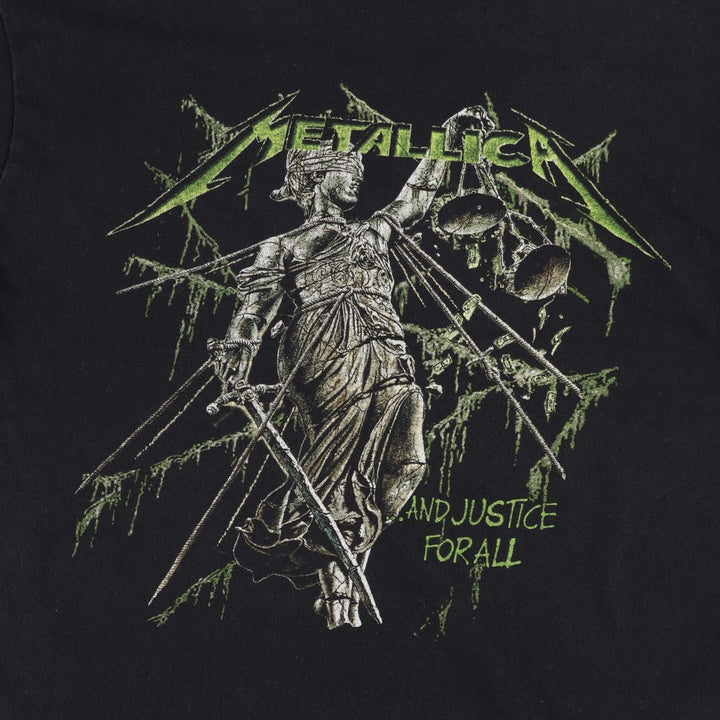 METALLICA Metallica Band T-shirt Band T Men's M size unclear black type Vintage Second Hand