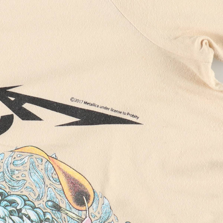 METALLICA Metallica Band T-shirt Band T Men's S size unclear Beige type Vintage Second Hand