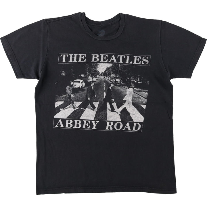 THE BEATLES Band T-shirt, Men's M size cotton black type Vintage Second Hand