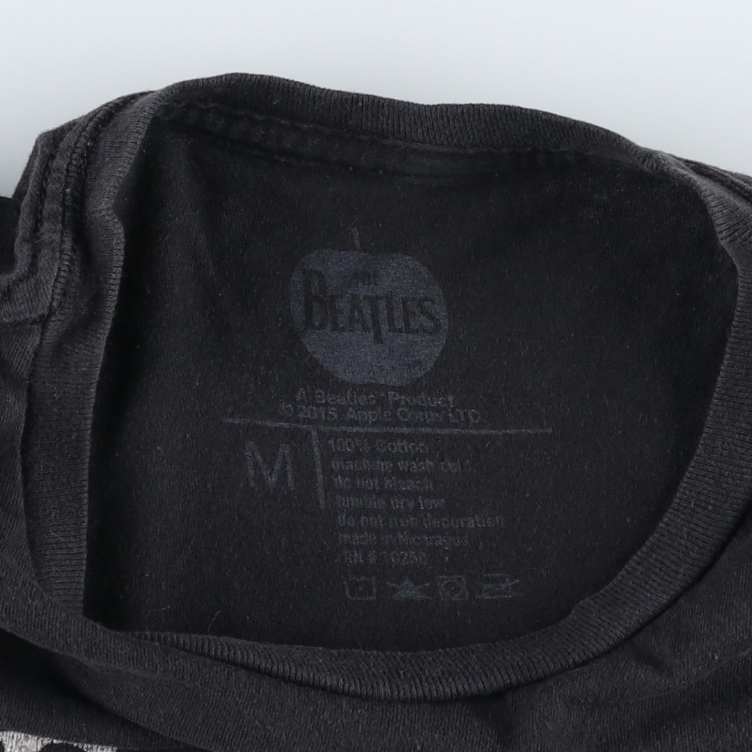THE BEATLES Band T-shirt, Men's M size cotton black type Vintage Second Hand