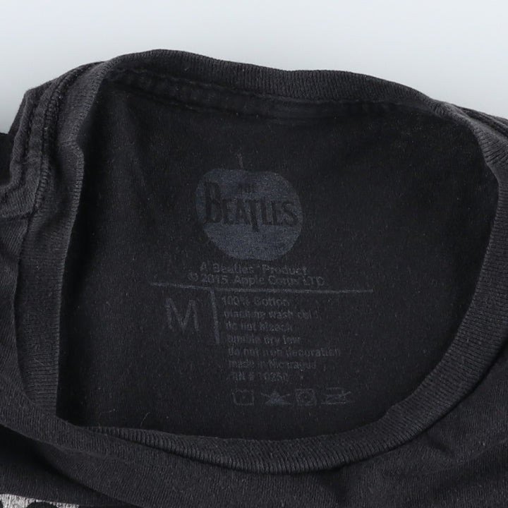THE BEATLES Band T-shirt, Men's M size cotton black type Vintage Second Hand