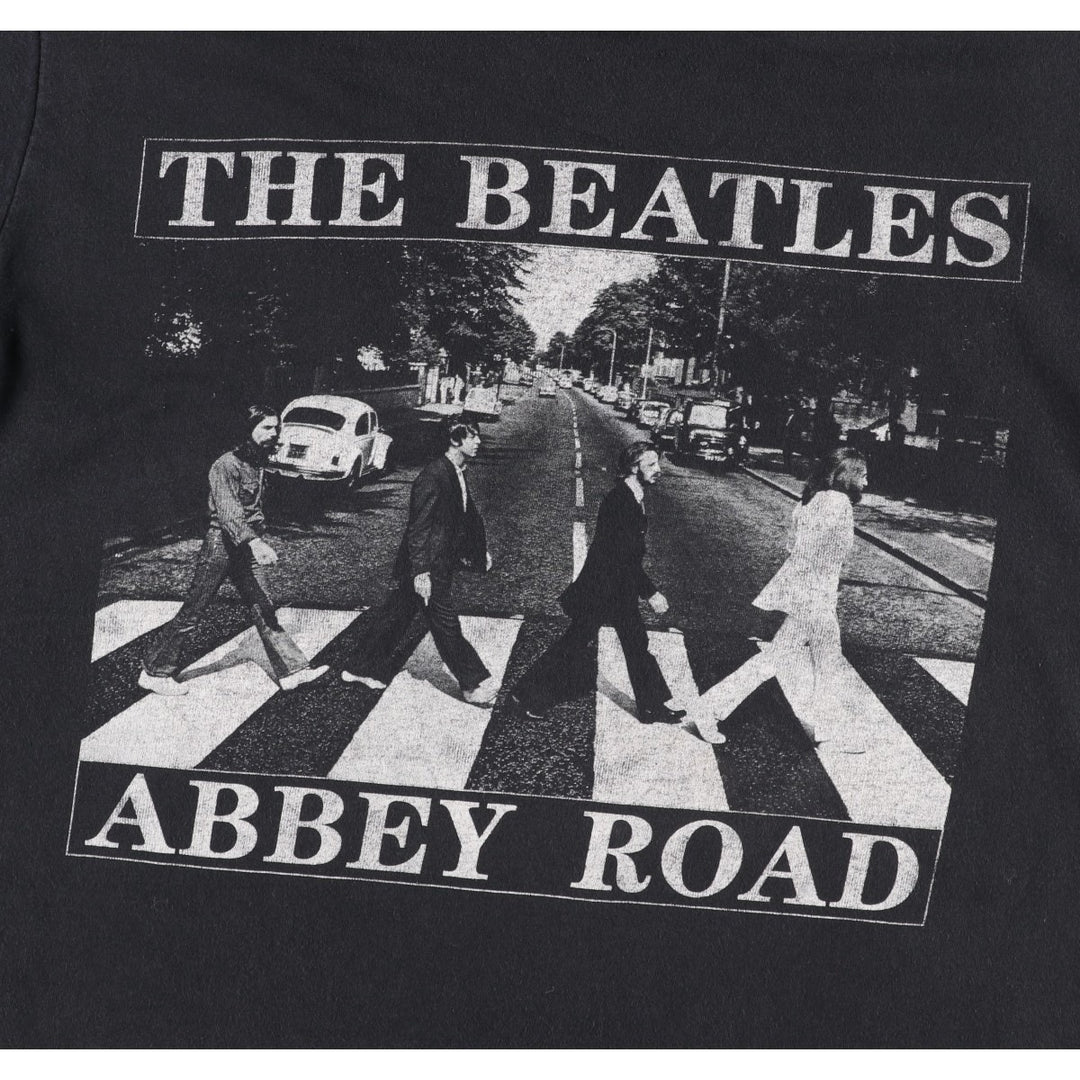 THE BEATLES Band T-shirt, Men's M size cotton black type Vintage Second Hand