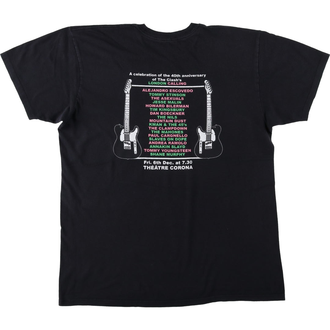 THE CLASH band t-shirt, men's size L (approx.) unclear black type Vintage Second Hand