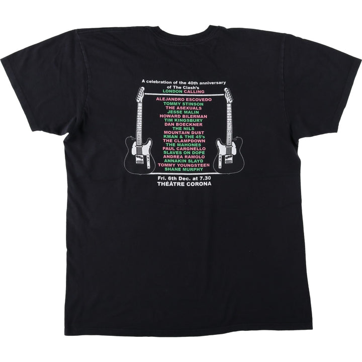THE CLASH band t-shirt, men's size L (approx.) unclear black type Vintage Second Hand