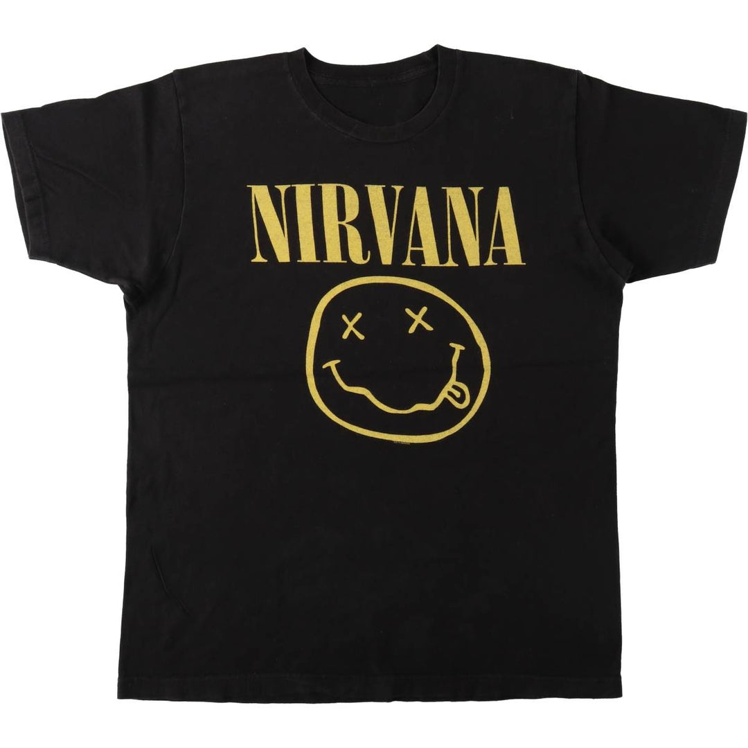 NIRVANA Nirvana Band T-shirt, Band T, Men's M size unclear black type Vintage Second Hand