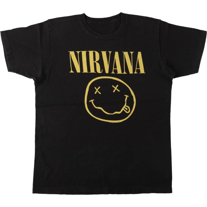 NIRVANA Nirvana Band T-shirt, Band T, Men's M size unclear black type Vintage Second Hand