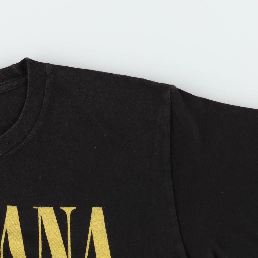 NIRVANA Nirvana Band T-shirt, Band T, Men's M size unclear black type Vintage Second Hand