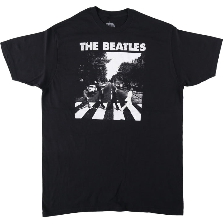 THE BEATLES Band T-shirt, Band T, Men's XL size cotton black type Vintage Second Hand