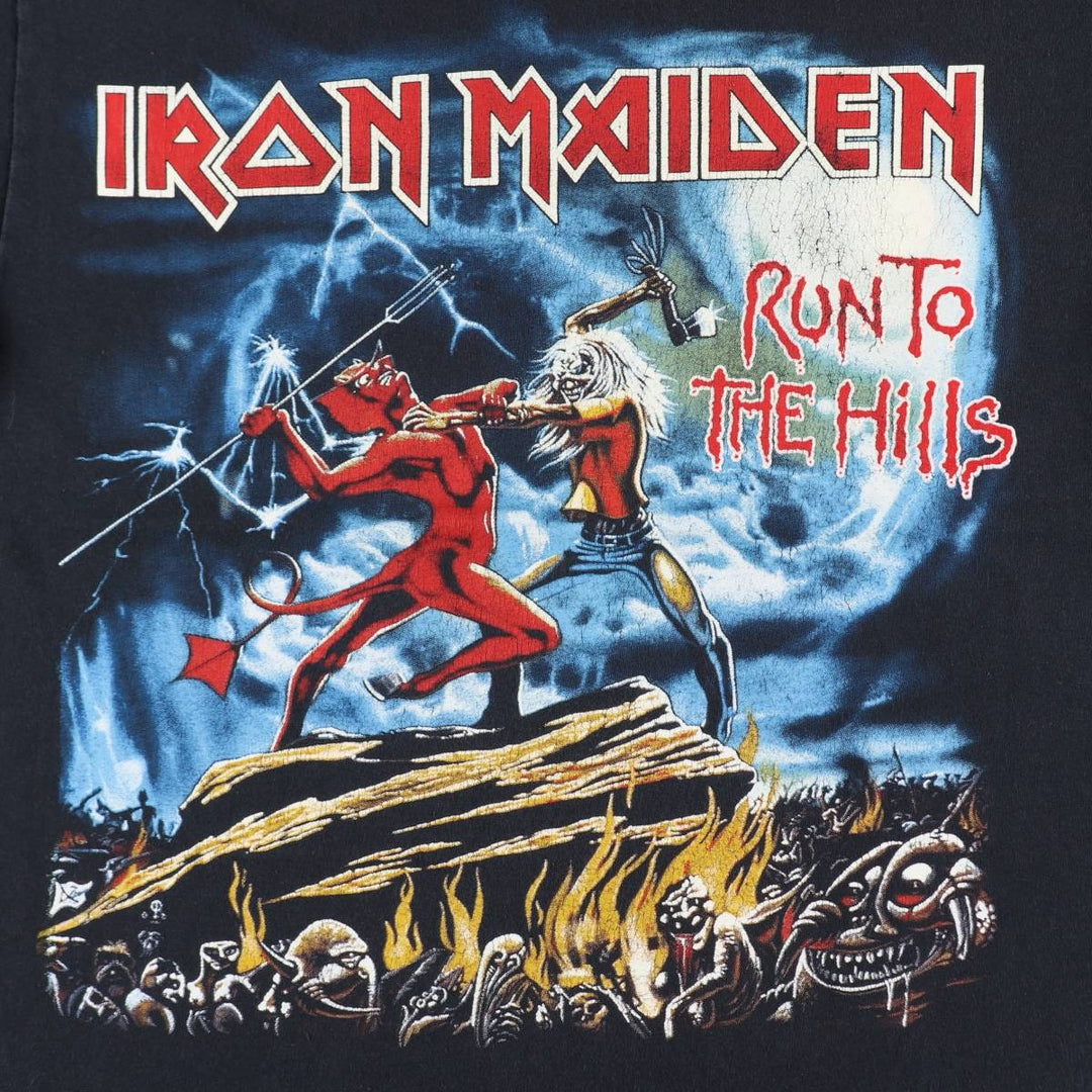 GILDAN Heavy Cotton IRON MAIDEN Band T-Shirt (Men's Size M) cotton black type Vintage Second Hand