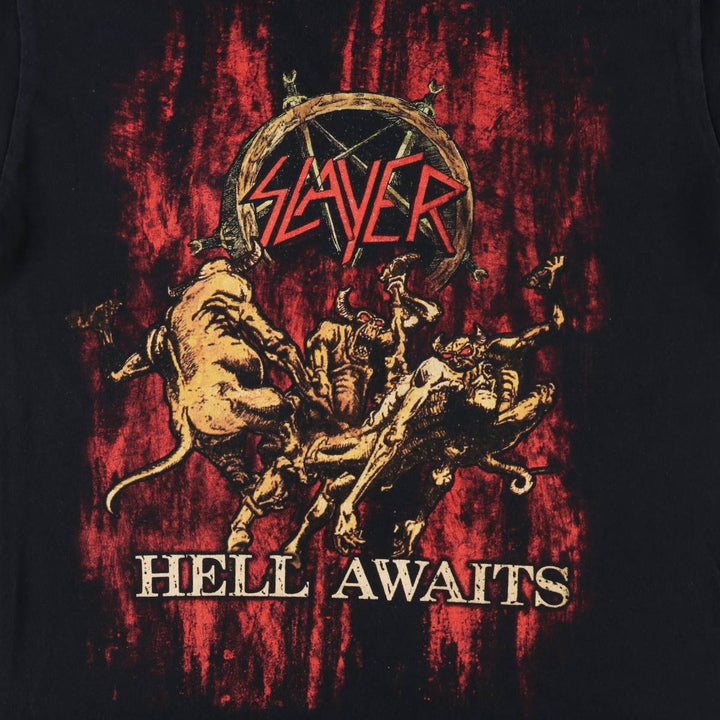 SLAYER Print Band T-Shirt (Men's Size M) unclear black type Vintage Second Hand