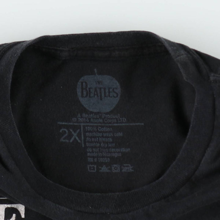 THE BEATLES Band T-shirt, Men's L size cotton black type Vintage Second Hand