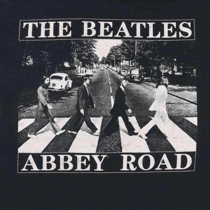 THE BEATLES Band T-shirt, Men's L size cotton black type Vintage Second Hand