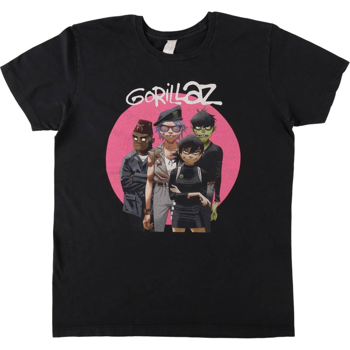 GORILLAZ Printed Band T-Shirt (Men's Size M) unclear black type Vintage Second Hand