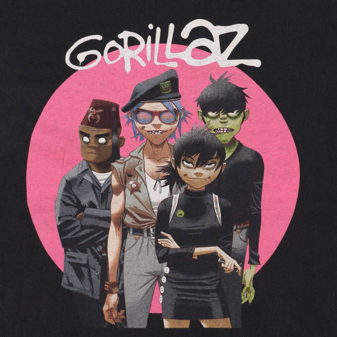 GORILLAZ Printed Band T-Shirt (Men's Size M) unclear black type Vintage Second Hand