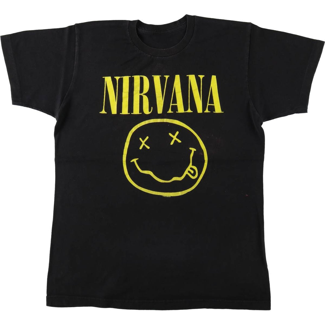 NIRVANA Nirvana Band T-shirt, Band T, Men's M size unclear black type Vintage Second Hand