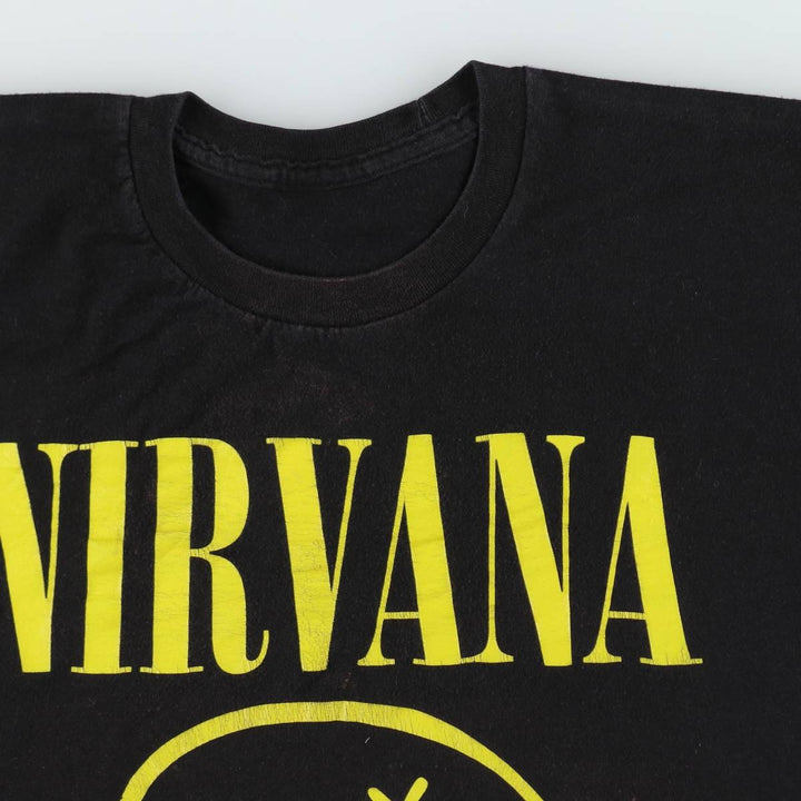 NIRVANA Nirvana Band T-shirt, Band T, Men's M size unclear black type Vintage Second Hand
