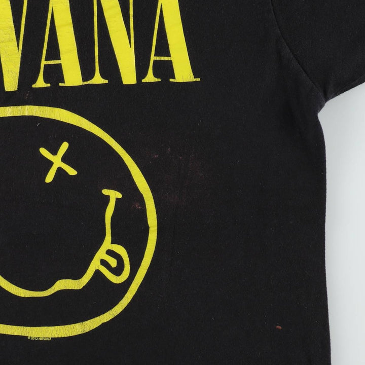 NIRVANA Nirvana Band T-shirt, Band T, Men's M size unclear black type Vintage Second Hand