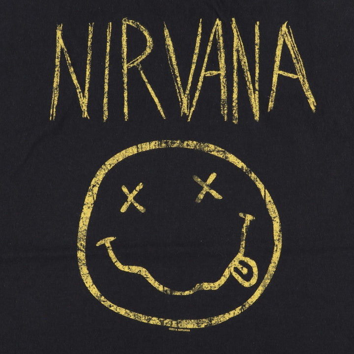 NIRVANA Nirvana Band T-shirt, Band T, Men's L size cotton black type Vintage Second Hand