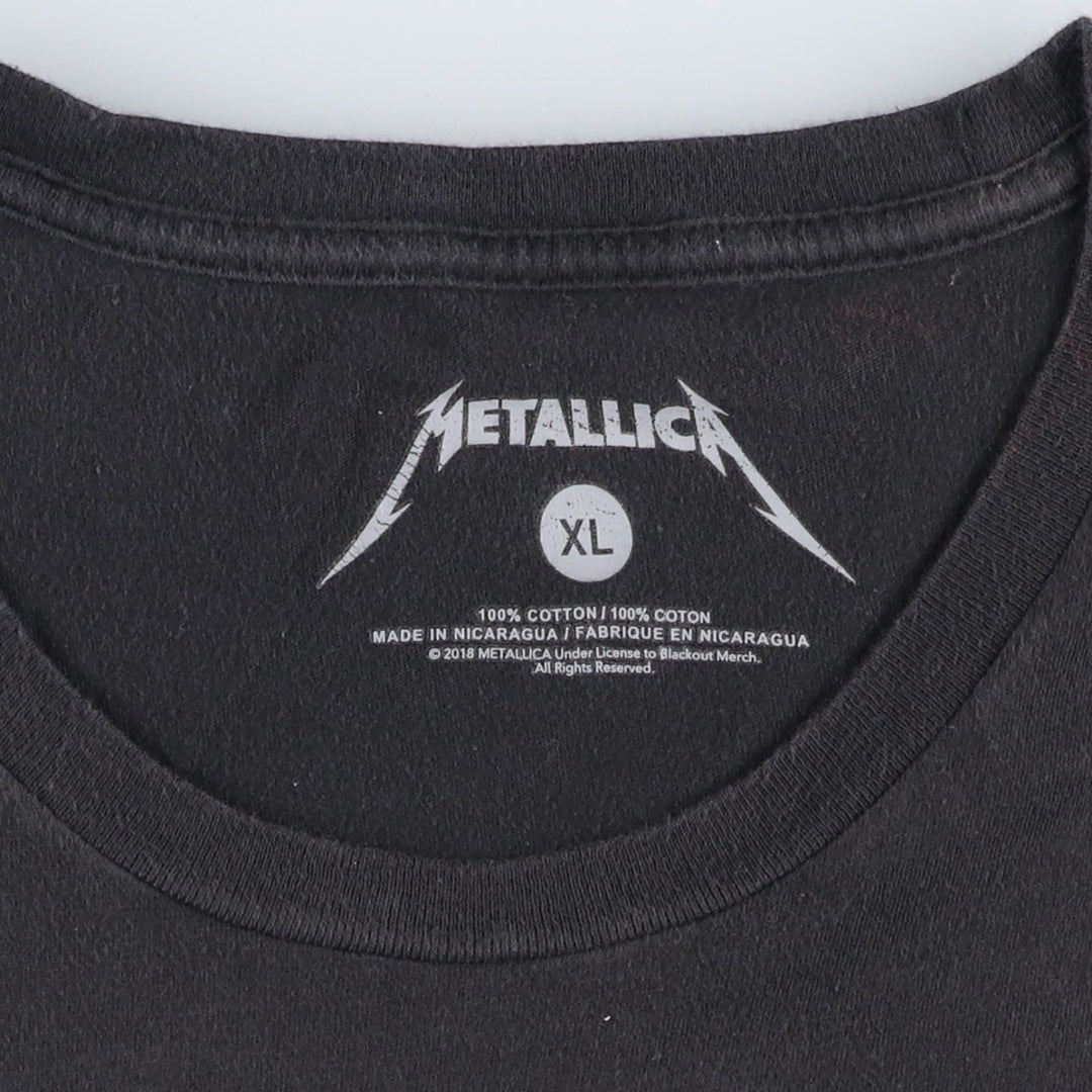 METALLICA Metallica Band T-shirt Band T Men's XL size cotton black type Vintage Second Hand