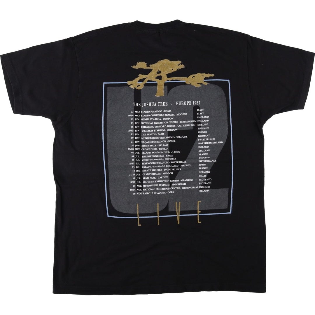 Tultex The Joshua Tree Band T-Shirt (Men's XL equivalent) cotton black type Vintage Second Hand